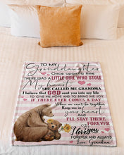 Load image into Gallery viewer, Bear Gift For Granddaughter God Sent You Into My Life  Custom Design Fleece Blanket
