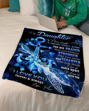 Load image into Gallery viewer, Blue Turtle And Roses Gift For Daughter I Love You Forever And Always Fleece Blanket
