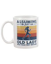 Load image into Gallery viewer, Assuming I'm Just An Old Lady Was Your First Mistake Retro Vintage Mug
