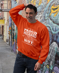 A Proud Husband Of A Freaking Awesome Wife Gift For Family Sweatshirt