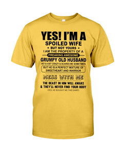 A Spoiled Wife Of An Awesome Grumpy Old Husband Trending Guys Tee
