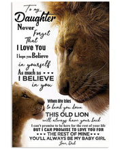 Load image into Gallery viewer, Always Be My Baby Girl Lion Dad Gift For Daughter Vertical Poster

