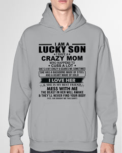 A Lucky Son Of A Crazy Mom Gift For Mom Hoodie