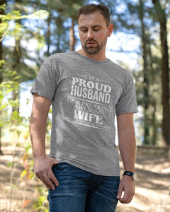 A Proud Husband Of A Freaking Awesome Wife Gift For Family Guys Tee