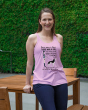 Load image into Gallery viewer, A Girl Really Loved Dogs And Tattoos  Unique Custom Design Ladies Flowy Tank
