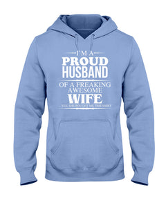 A Proud Husband Of A Freaking Awesome Wife Gift For Family Hoodie