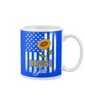 Load image into Gallery viewer, American Flag Sunflower Augustt Girl Trending For Birthday Gift Mug
