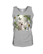 Load image into Gallery viewer, Bichon Frise With Butterflies Simple Custom Design  For Dog Lovers Unisex Tank Top
