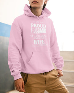 A Proud Husband Of A Freaking Awesome Wife Gift For Family Hoodie