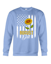 Load image into Gallery viewer, American Flag Sunflower Augustt Girl Trending For Birthday Gift Sweatshirt
