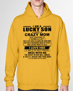 A Lucky Son Of A Crazy Mom Gift For Mom Hoodie