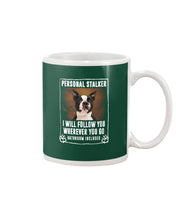 Load image into Gallery viewer, Boston Terrier Personal Stalker St. Patrick's Day Printed Mug Mug
