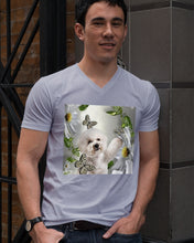 Load image into Gallery viewer, Bichon Frise With Butterflies Simple Custom Design  For Dog Lovers Guys V-Neck
