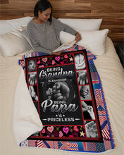Load image into Gallery viewer, Being Grandpa Is An Honor Being Papa Is Priceless Sherpa Blanket
