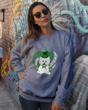 Load image into Gallery viewer, Bichon White And Green Clover Heart Design St Patrick's Day Gift For Dog Lovers Sweatshirt
