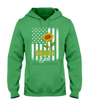 Load image into Gallery viewer, American Flag Sunflower Augustt Girl Trending For Birthday Gift Hoodie
