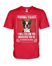 Load image into Gallery viewer, Boston Terrier Personal Stalker St. Patrick's Day Printed Mug Guys V-Neck
