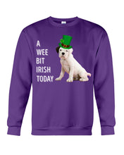 Load image into Gallery viewer, Black Eared White Boxer Puppy Irish Today Green St. Patrick's Day Printed Mug Sweatshirt
