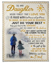 Load image into Gallery viewer, Be Bold And Be Beautiful Dad Gift For Daughter Fleece Blanket
