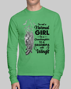 A Granddaughter To A Grandpa With Wings Handheld Gift For Granddaughter Unisex Long Sleeve