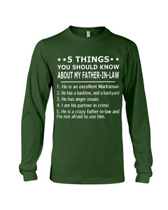 5 Things You Should Know About My Father In Law Gift For Men Excellent Marksman Unisex Long Sleeve