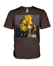 Load image into Gallery viewer, Basset Hound With Sunflower Special Custom Design For Dog Lovers Guys V-Neck

