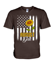 Load image into Gallery viewer, American Flag Sunflower Augustt Girl Trending For Birthday Gift Guys V-Neck
