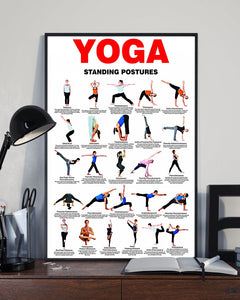 Yoga Standing Postures Useful Knowledge Meaningful Gift Vertical Poster
