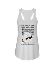 Load image into Gallery viewer, A Girl Really Loved Dogs And Tattoos  Unique Custom Design Ladies Flowy Tank
