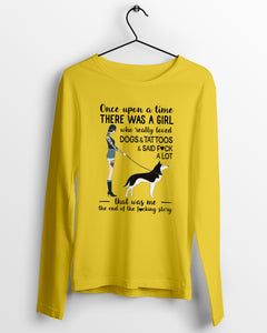 A Girl Really Loved Dogs And Tattoos  Unique Custom Design Unisex Long Sleeve