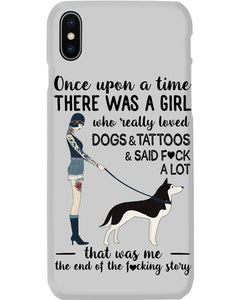 A Girl Really Loved Dogs And Tattoos  Unique Custom Design Phone case
