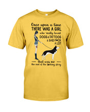 Load image into Gallery viewer, A Girl Really Loved Dogs And Tattoos  Unique Custom Design Guys Tee
