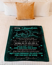 Load image into Gallery viewer, Aim For The Skies Grandma Gift For Grandson Fleece Blanket
