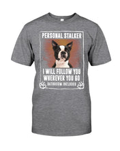 Load image into Gallery viewer, Boston Terrier Personal Stalker St. Patrick's Day Printed Mug Guys Tee
