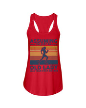 Load image into Gallery viewer, Assuming I'm Just An Old Lady Was Your First Mistake Retro Vintage Ladies Flowy Tank
