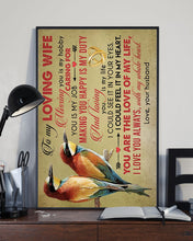 Load image into Gallery viewer, Bird Couple Love Nature Love You Gift For Wife Vertical Poster
