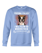 Load image into Gallery viewer, Boston Terrier Personal Stalker St. Patrick's Day Printed Mug Sweatshirt
