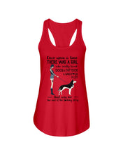 Load image into Gallery viewer, A Girl Really Loved Dogs And Tattoos  Unique Custom Design Ladies Flowy Tank
