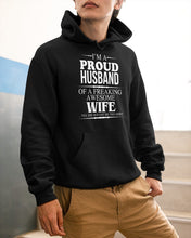 Load image into Gallery viewer, A Proud Husband Of A Freaking Awesome Wife Gift For Family Hoodie
