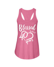 Load image into Gallery viewer, Blessed By God For  40 Years  Special Custom Design Ladies Flowy Tank
