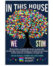 Load image into Gallery viewer, Autism Awareness In This House We Do Social Stories We Love Vertical Poster
