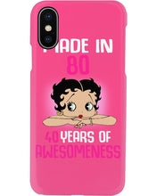 Load image into Gallery viewer, Black Phone Case Made In 80 40 Years In Awesomeness For Friends Phone case
