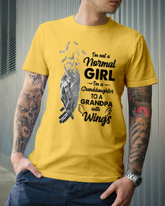 A Granddaughter To A Grandpa With Wings Handheld Gift For Granddaughter Guys Tee