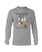 Load image into Gallery viewer, A Woman Cannot Survive On Self-Quarantine Alone She Also Needs Whippet Unisex Long Sleeve
