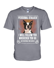 Load image into Gallery viewer, Boston Terrier Personal Stalker St. Patrick's Day Printed Mug Guys V-Neck
