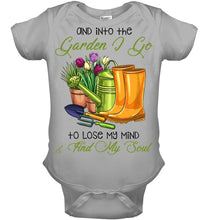 Load image into Gallery viewer, And Into The Garden I Go To Lose My Mind And I Find My Soul Baby Onesie
