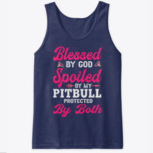 Load image into Gallery viewer, Blessed By God Spoiled By My Pitbull Protected By Both Unisex Tank Top
