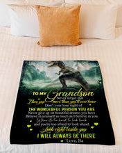 Load image into Gallery viewer, Ba Gift For Grandson Dinosaur The Wonderful Person You Are Fleece Blanket
