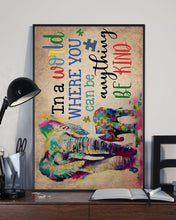 Load image into Gallery viewer, Autism Elephant In A World Where You Can Be Anything Be Kind Vertical Poster
