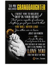 Load image into Gallery viewer, Believe Deep In Your Heart Grandma Gift For Granddaughter Vertical Poster
